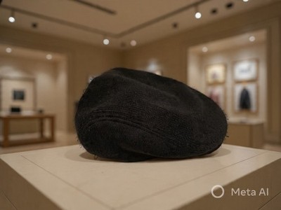 Levi's Black Knit Flat Cap Ivy Newsboy Hat L/XL Mens Womens Golf Driving Casual