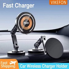 Car Magnetic Wireless Charger Adjustable Mobile Phone Holder for iPhone 15 14 13