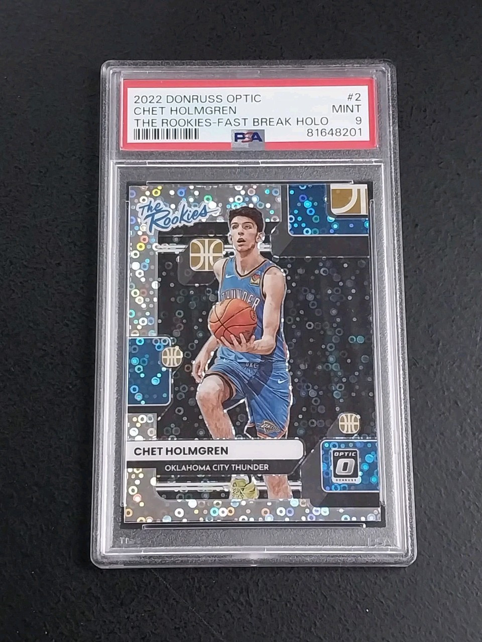 2022-23 Panini Donruss Optic Chet Holmgren The Rookies Fast Break Holo #2 PSA 9