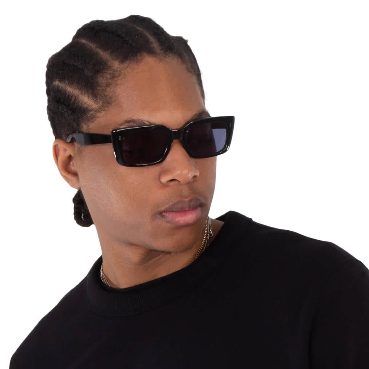 Солнцезащитные полуплоские прямоугольные солнцезащитные очки Garrett Leight GL 3030 темно-синего цвета 2126 BKSFNVY 20890₽