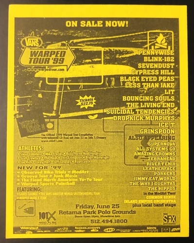 BLACK SABBATH TONY IOMMI SIGNATURE GUITAR PICK AUTHENTIC 1999 TOUR FLYER TEXAS - Picture 4 of 5