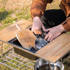 Stainless Steel Camping Sink Water Storage Multifunction Easy to Clean
