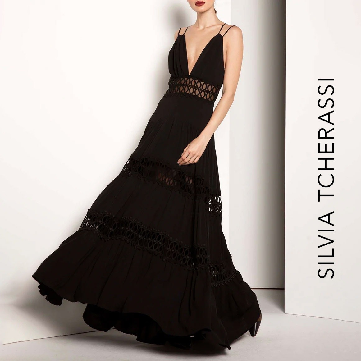 green emerald velvet dress Silvia Tcherassi Fadila Hot Pink Embellished Jersey Maxi Dress main image 0