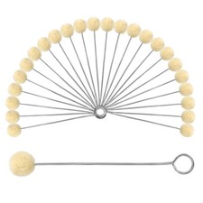 BUTUZE 25 Pcs Wool Daubers Ball Brush Leather Dye Tool with Metal Handle for