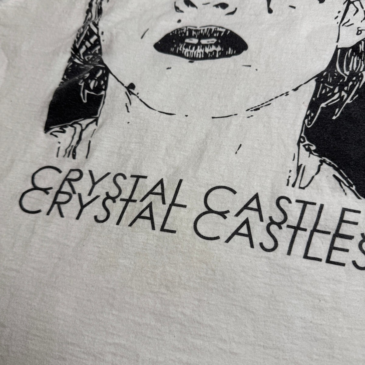 Crystal Castles T Shirt Large White Madonna Alice Glass Y2K