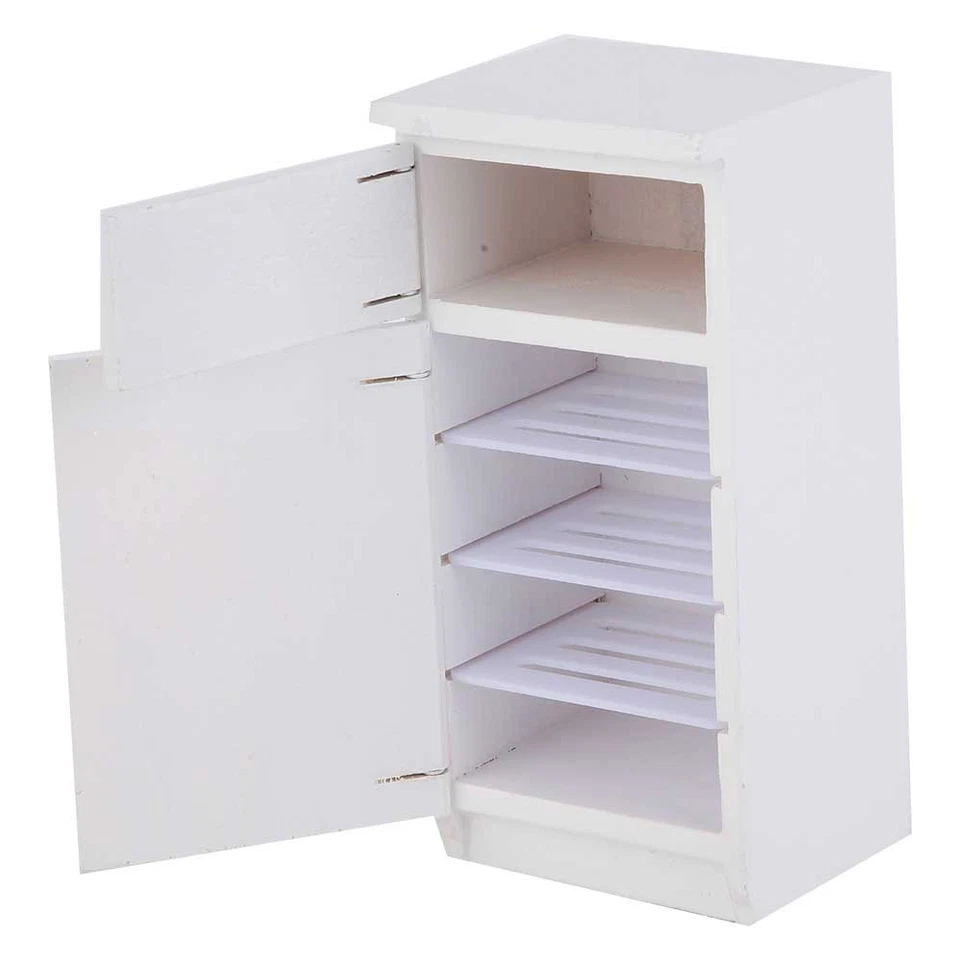1:12 weißer Mini Kühlschrank Top Möbel Modell Küchenzubehör