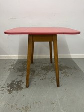 Vintage Red Formica Drop Leaf Kitchen Table – Mid Century Folding Dining Table