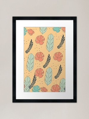 Tropisches Blatt Kunst Muster Gerahmt Ar Gerahmtes Wandbild Poster Leinwanddruck Bild