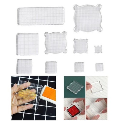 10x Acrylic Stamp Blocks Ergonomic with Grid Lines Versatile Accessories
