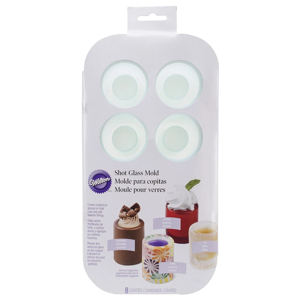 Molde de hielo de silicona de vidrio redondo Wilton de 8 cavidades, verde Foto 2 de 4