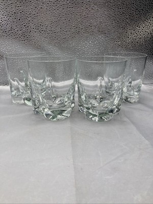 4 Krosno York Double Old Fashioned Glasses Made In Poland Unique Design