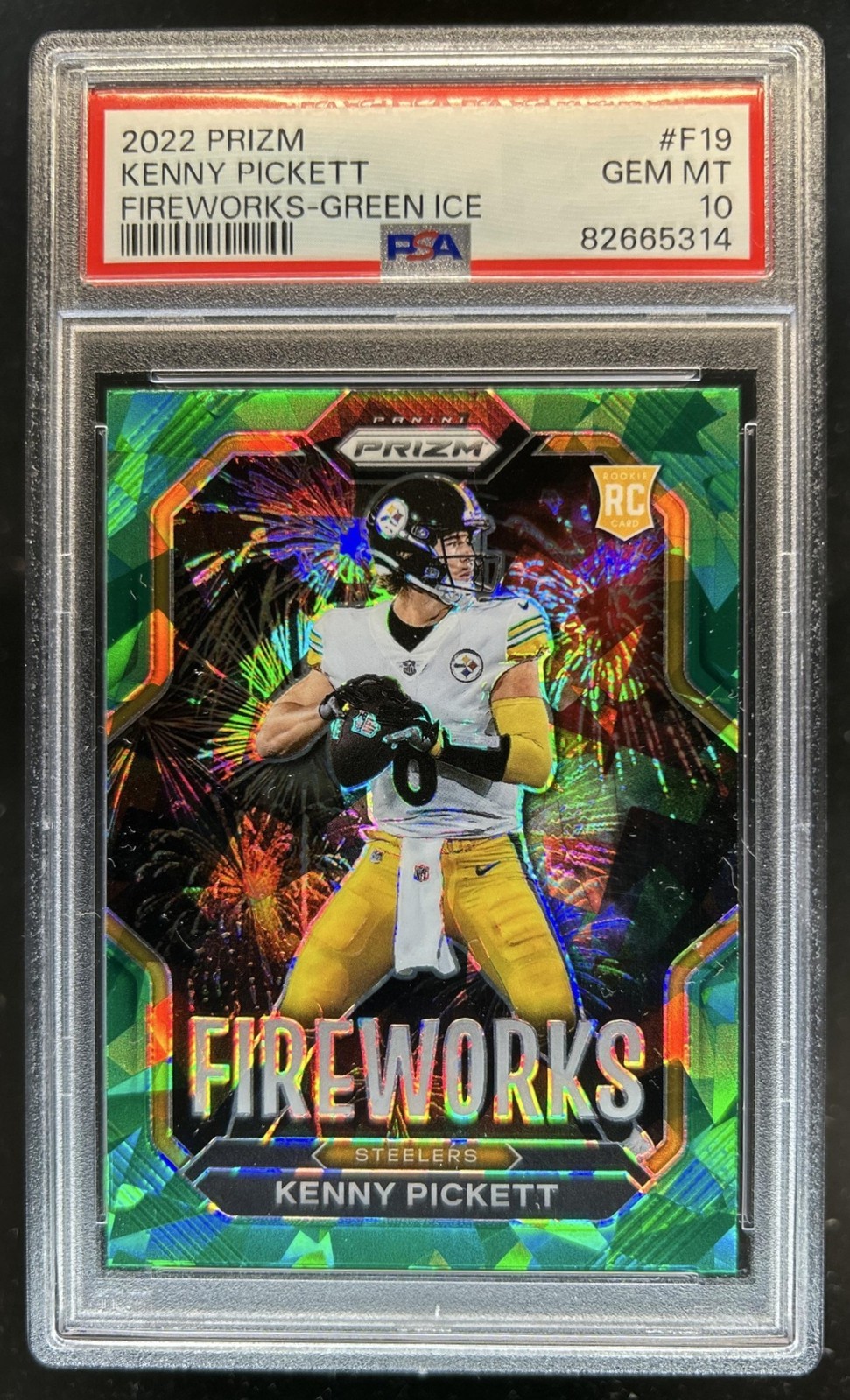 Kenny Pickett Panini Prizm Fireworks #F19 Green Ice
