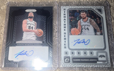 Panini Sandro Mamukelashvili Spurs 2x Auto Prizm/Optic PNM-MKV SS-MAM