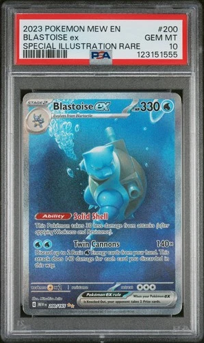 POKEMON 2023 BLASTOISE ex SPECIAL ILLUSTRATION RARE MEW EN-151 #200 PSA 10