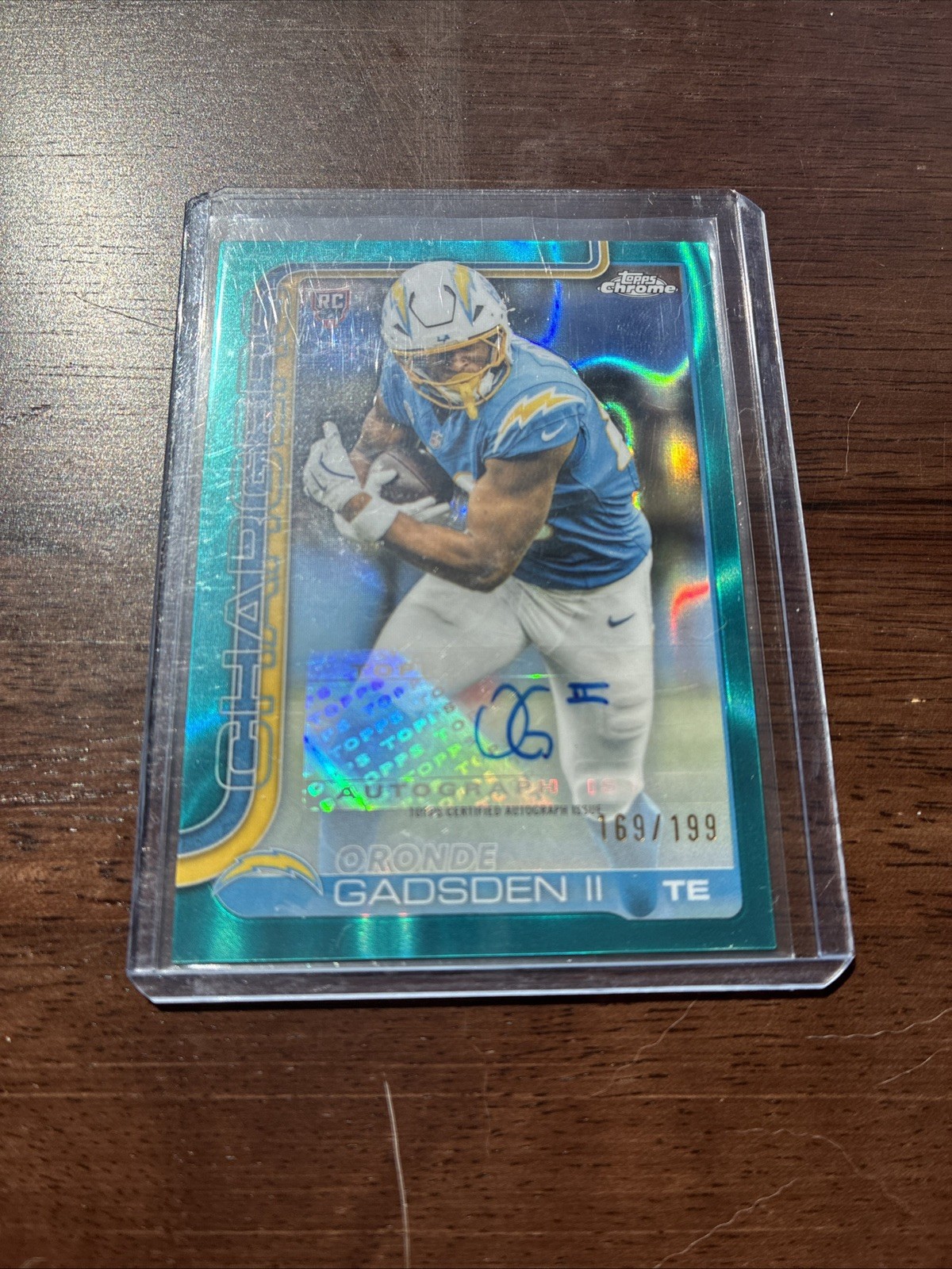 Oronde Gadsden II Topps Chrome Retail Rookie Autographs #OGII Aqua Refractor