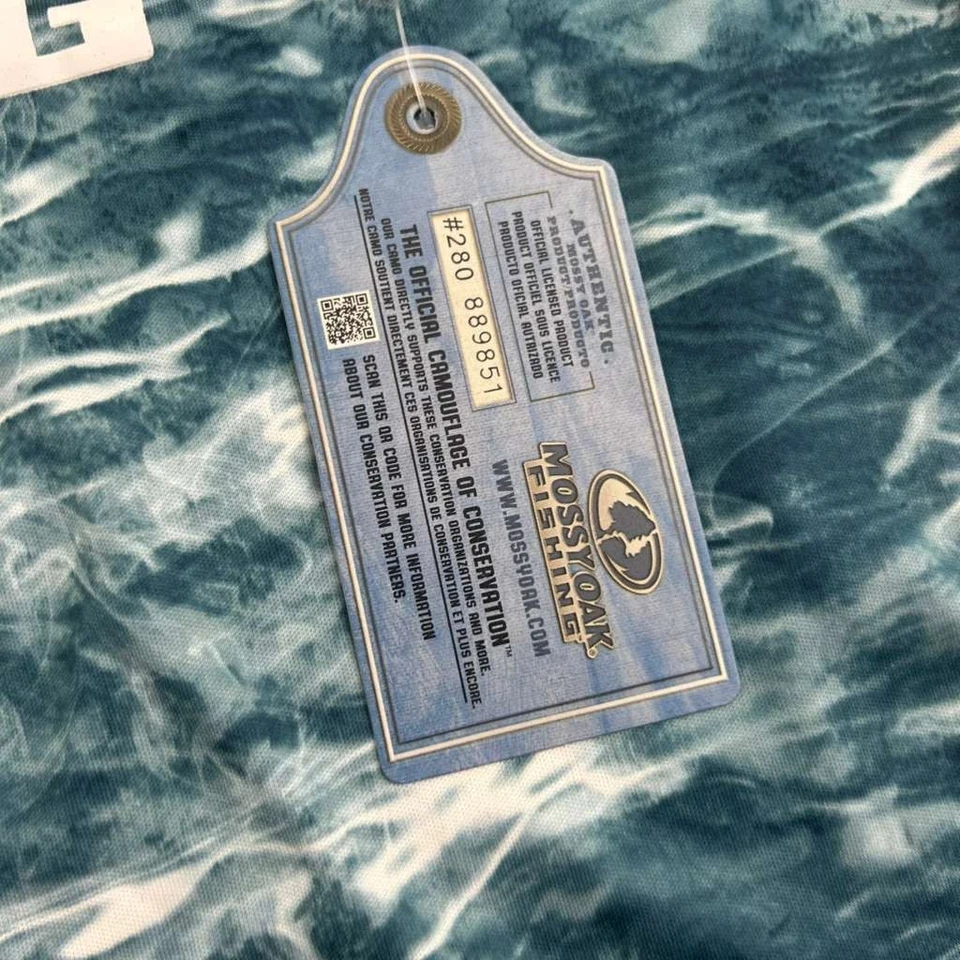 Camisa de Pesca Roble Mossy Para Hombres XL Azul Camuflada Absorbente Mangas Cortas Camiseta Nueva con Etiquetas Foto 4 de 4