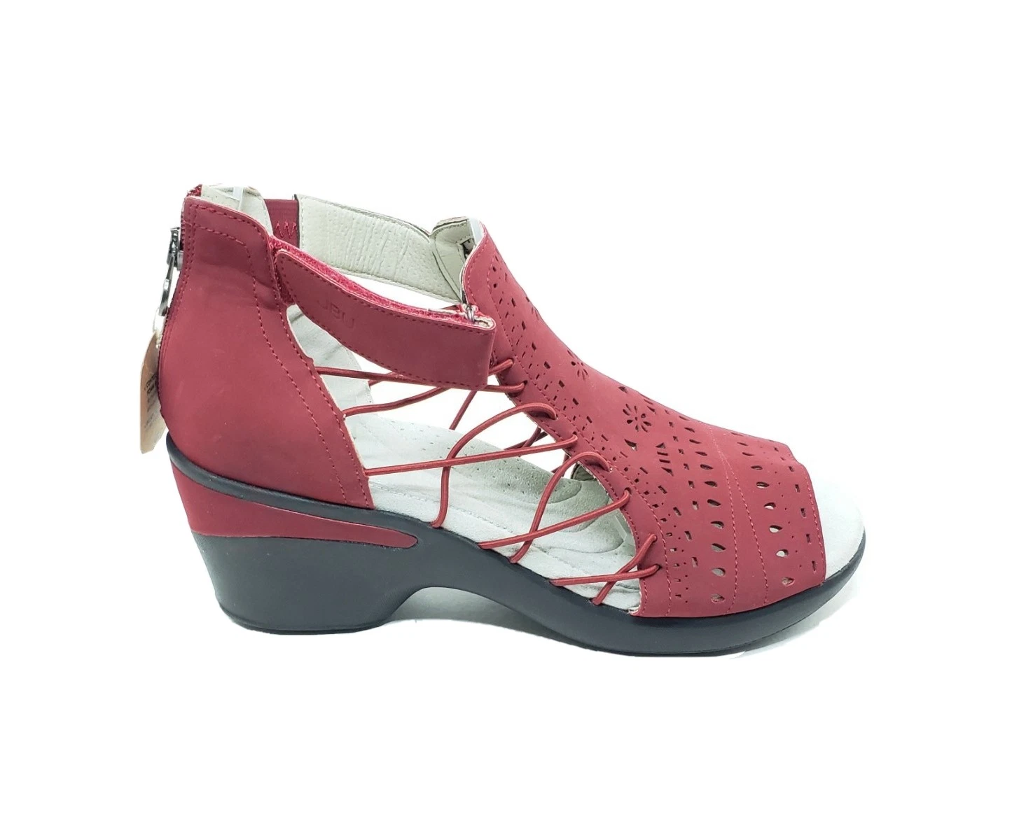 JBU by Jambu Nelly Encore Wedge Sandal Vegan Red Size 10