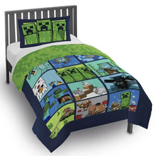 Minecraft "Mojang" Kids 2pc Reversible Twin/Full Comforter Set-W16734972188