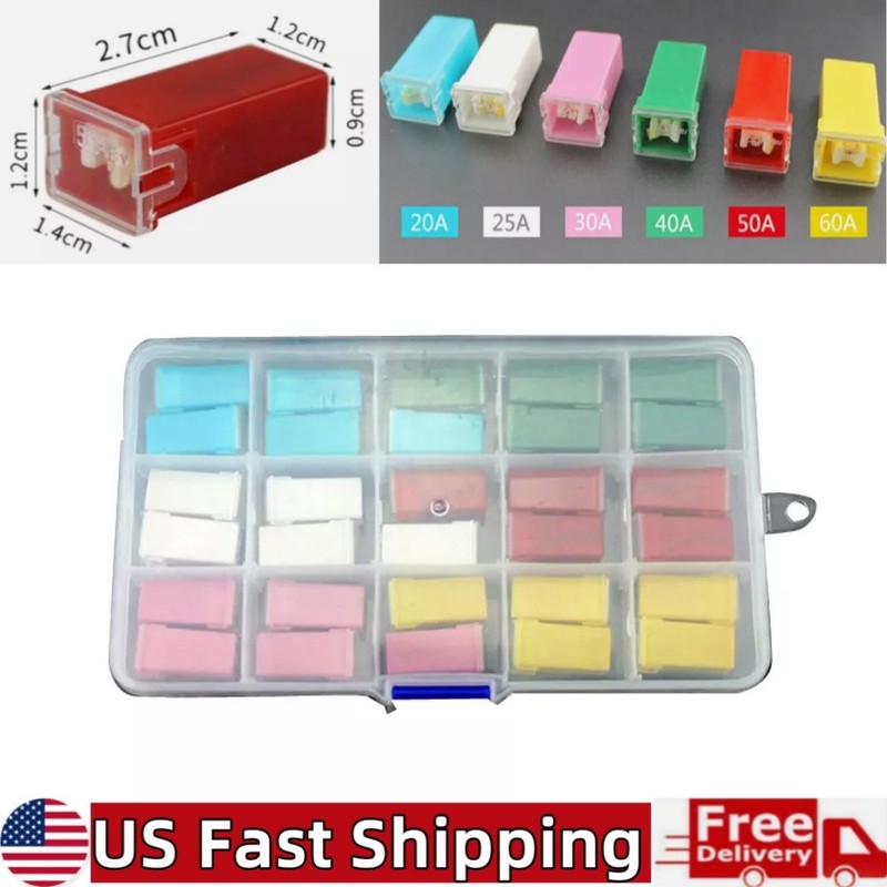 30Pcs Car Fuse Assortment Kit Tall/STD Shaped Fuses Kit for Pickup Truck Car SUV