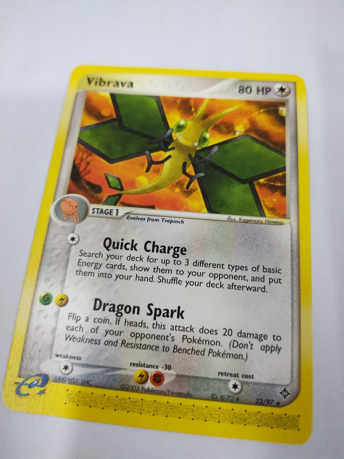  MINT Vibrava Rare - ex Dragon 22/97 2003  Pokemon
