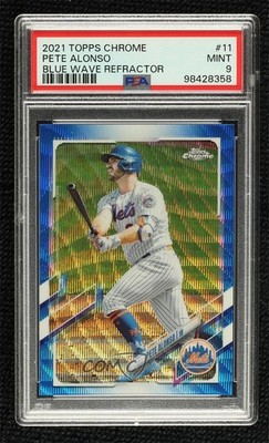 2021 Topps Chrome Blue Wave Refractor 54/75 Pete Alonso #11 1jp8