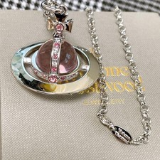 Vivienne Westwood Small Orb Pendant Necklace Rhinestone New Unused No Box Auth