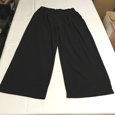 Halara Wide Leg Pants Womens Large Black High Waisted Pleated Culottes