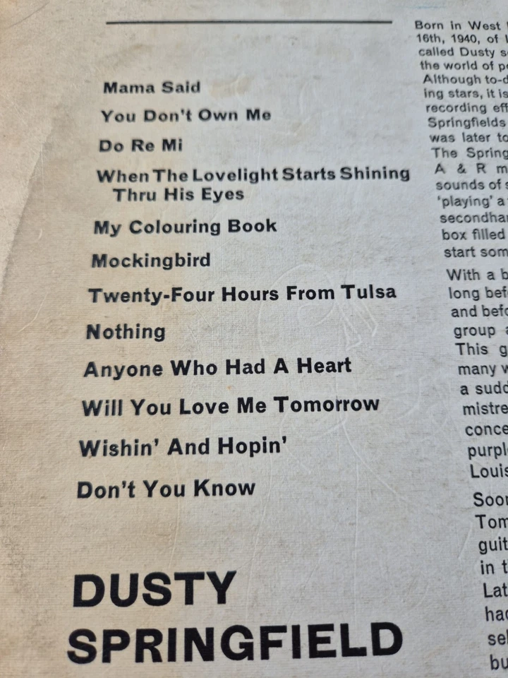 Dusty Springfield - A Girl Called Dusty - Philips - BL7594 - UK - 1964 - Mono - Image 3 of 4