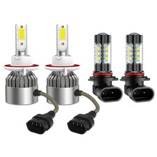 4 Bulbs Cambo kit Fog Light + 8000K LED Headlight Hi/Lo For 2004-2014 Ford F-150