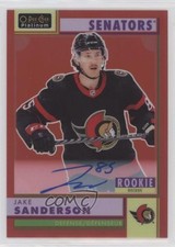 2022 O-Pee-Chee Platinum Retro Rookies Red Rainbow Jake Sanderson #R-97 Auto q2c