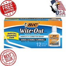 BIC Wite Out Correction Fluid 0.7oz 12 Pack