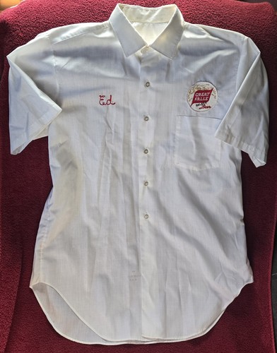 Vintage Great Falls Select Beer Delivery Drivers Button Up Short Sleeve Shirt