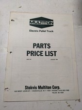 MULTITON ELECTRIC PALLET TRUCK PARTS PRICE LIST 1984 WEPL184 DEALER SALES BOOK
