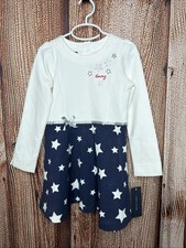 Tommy Hilfiger Girls Dress Dress Red White Blue Stars Bling Long Sleeve SZ 5 NWT
