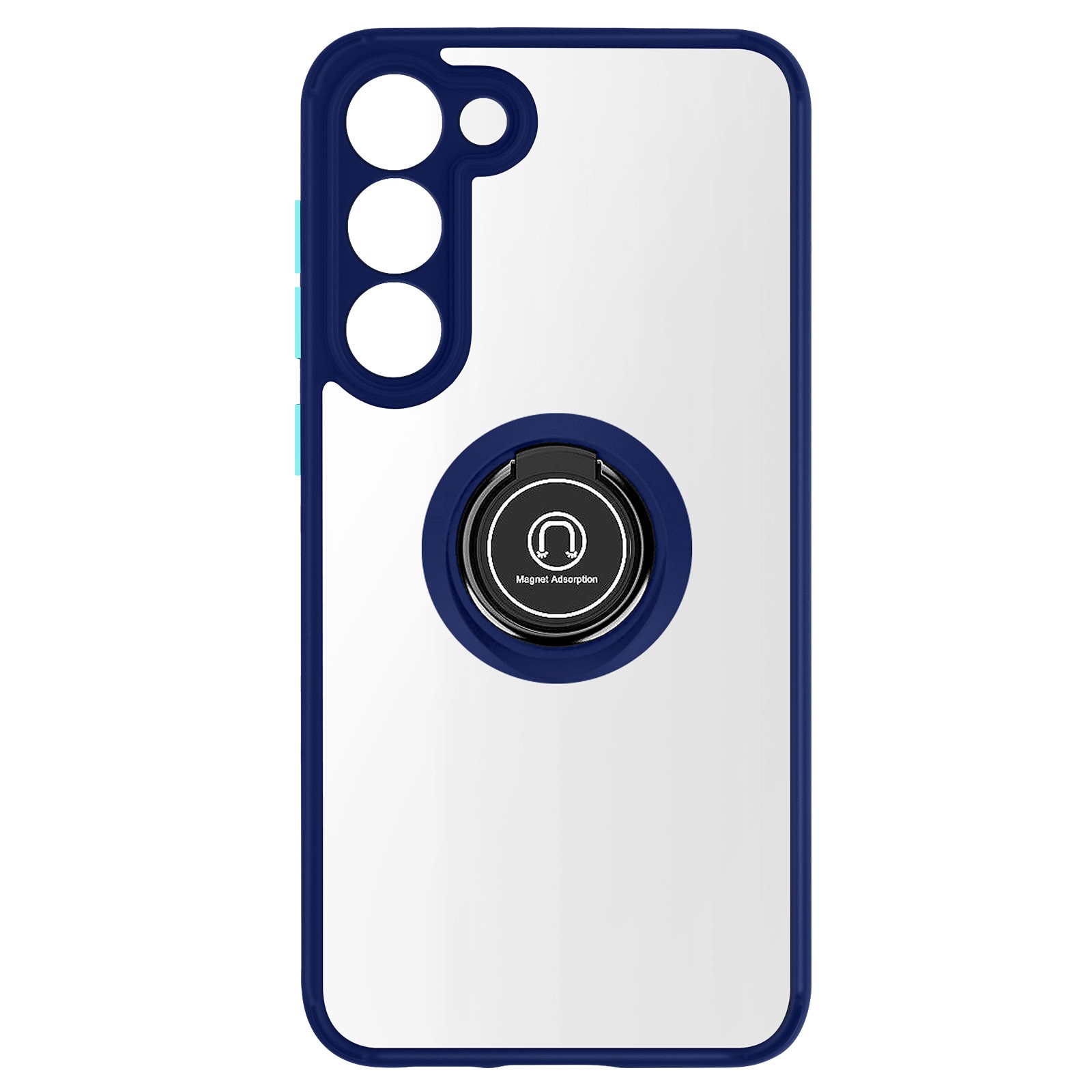 Coque Galaxy S23 Plus Antichoc dotée d'un Anneau Rotatif et dos magnétique Avizar Bleu Nuit