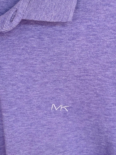 Michael Kors Slim Fit Men's Size L Solid Purple Soft Touch Cotton Polo Shirt - Picture 4 of 9