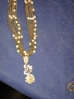 vintage religious pendant necklace With a miraculous medal and assorted beads — photo 1