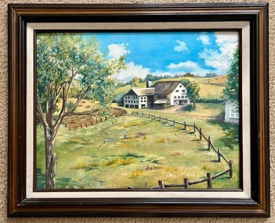 Original Oil Painting  Summer Pasture  Western Pa. Farm by Jenifer M. Robinson