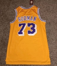 Dennis Rodman Medium Yellow Los Angeles Lakers New M N NBA Basketball Jersey