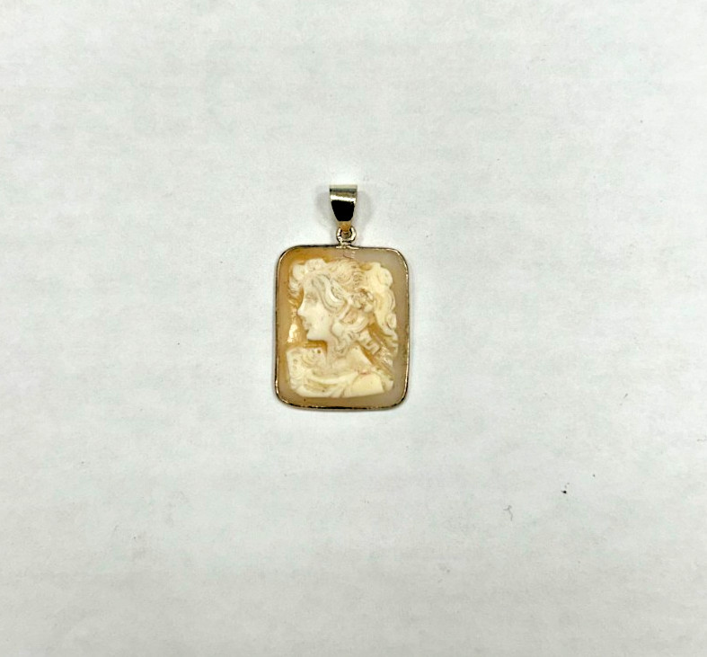 Italian 925 Sterling Silver Rectangular lady Came… - image 2