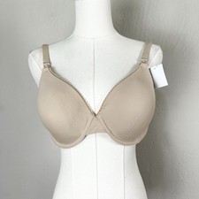 Motherhood Maternity 38B Full Coverage Underwire Clip Down Nursing Bra Beige
