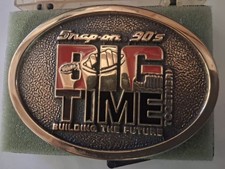 Vintage Snap-On Tools Big Time Brass Belt Buckle Solid Brass. Made in USA
