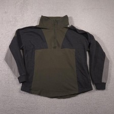 PINK Victoria's Secret Pullover Womens Large Green Gray Quarter Zip Colorblock
