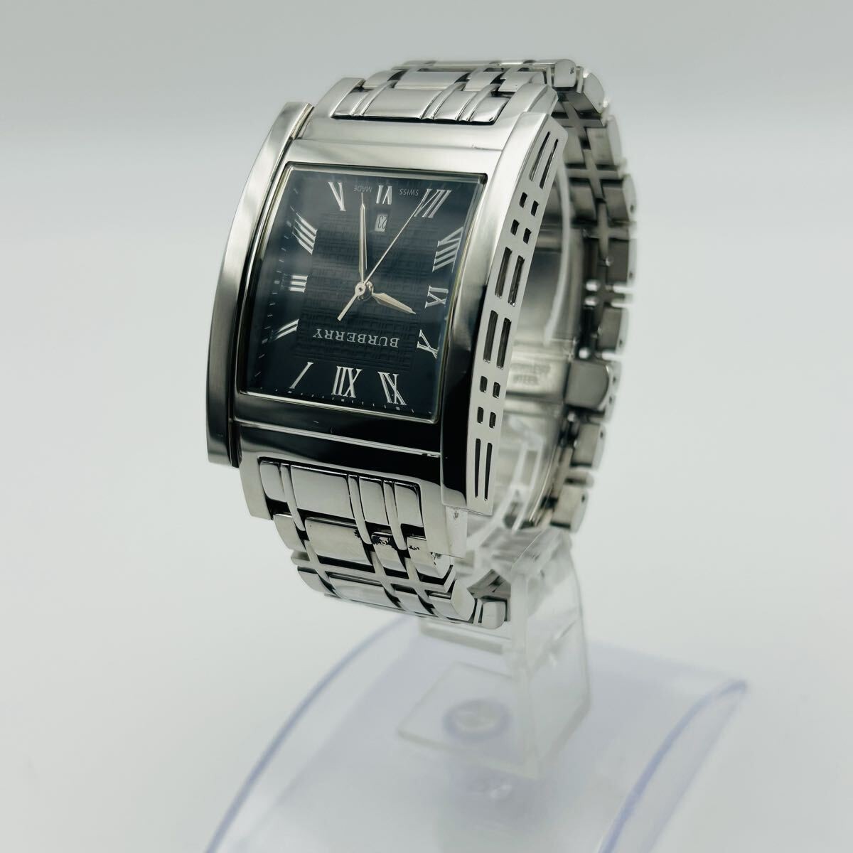 BURBERRY BU1555 Rectangular Watch Black Dial Mens… - image 1