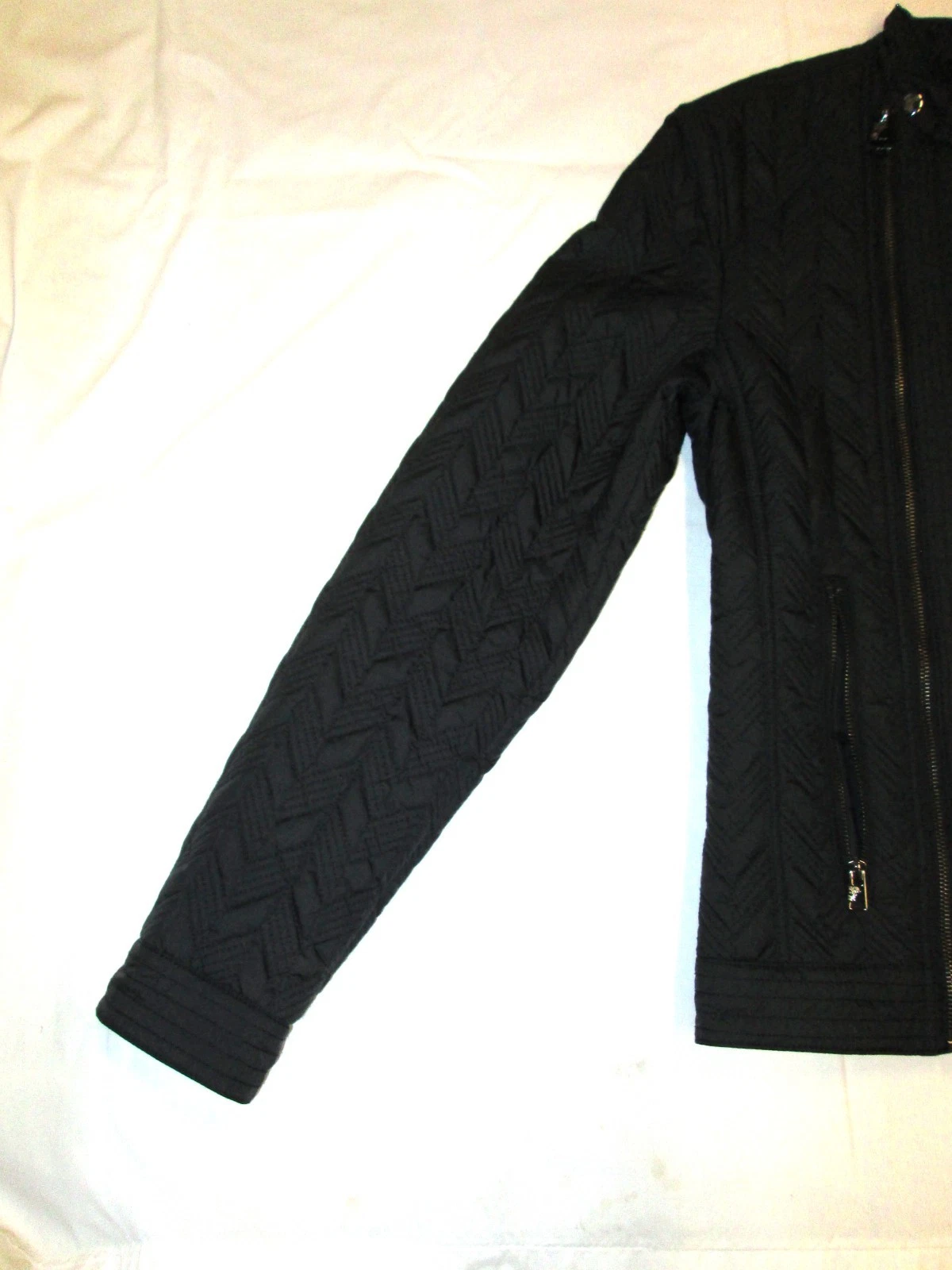 VERSACE COLLECTION MEN'S QUILTED BLACK MOTO JACKET image 7