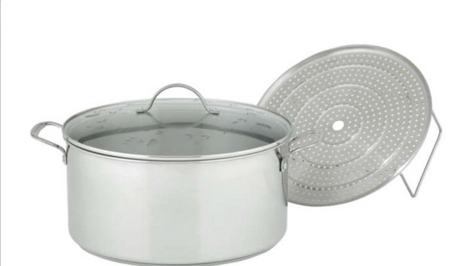 Princess House Stainless Steel 15-Qt Stockpot & Steaming Rack. 6314 HTF