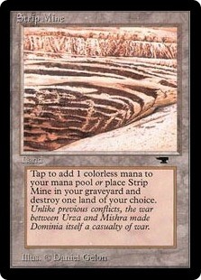 Magic MTG Antiquities Strip Mine No Horizon MODERATELY PLAYED MP