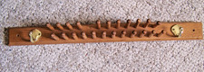 Tie Belt Rack Vintage 23 Wood Pegs 2 Brass Hooks 20 Inch Solid Wood