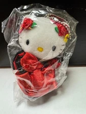 Sanrio Hello Kitty Spain Limited Edition Plush Red Dress Rose Headpiece 4.3in Ne