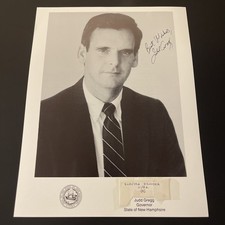 GOVERNOR JUDD GREGG NEW HAMPSHIRE:  Signed Political Leader Photo 8.5 x 11?/ KSK